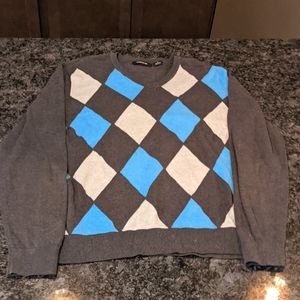 Liz Claiborne Argyle V-Neck Sweater, 100% cotton